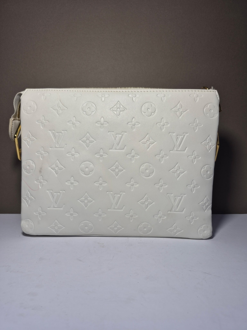 Louis Vuitton White Embossed Monogram Crossbody